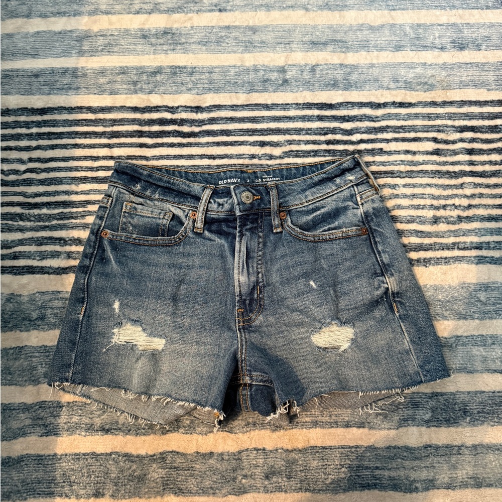 Old Navy Women's Distressed Denim Shorts - Blue